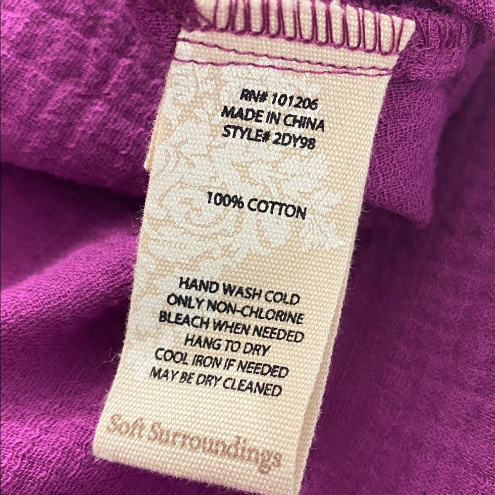 Soft Surroundings Vibrant Purple Button-Down Shirt - Picture 5 of 9